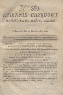 Dziennik Urzędowy Województwa Mazowieckiego. 1823, nr 359 (13 stycznia) + dod.