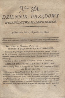 Dziennik Urzędowy Województwa Mazowieckiego. 1823, nr 361 (27 stycznia) + dod.