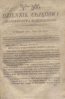 Dziennik Urzędowy Województwa Mazowieckiego. 1823, nr 366 (3 marca) + dod.