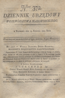 Dziennik Urzędowy Województwa Mazowieckiego. 1823, nr 372 (14 kwietnia) + dod.