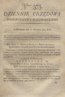 Dziennik Urzędowy Województwa Mazowieckiego. 1823, nr 373 (21 kwietnia) + dod.