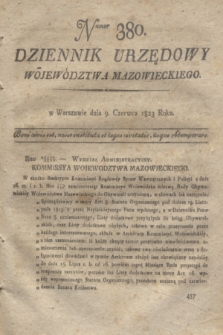 Dziennik Urzędowy Województwa Mazowieckiego. 1823, nr 380 (9 czerwca) + dod.