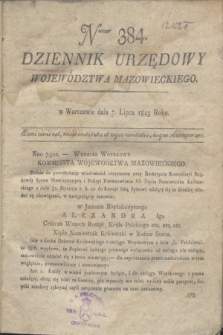 Dziennik Urzędowy Województwa Mazowieckiego. 1823, nr 384 (7 lipca) + dod.