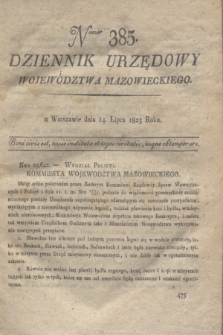 Dziennik Urzędowy Województwa Mazowieckiego. 1823, nr 385 (14 lipca) + dod.