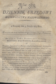 Dziennik Urzędowy Województwa Mazowieckiego. 1823, nr 388 (4 sierpnia) + dod.