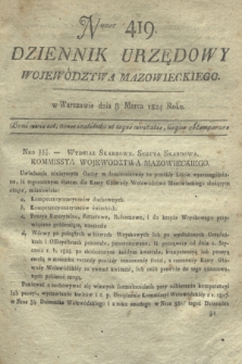 Dziennik Urzędowy Województwa Mazowieckiego. 1824, nr 419 (8 marca) + dod.