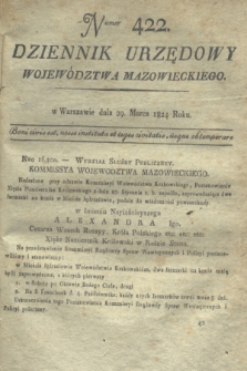 Dziennik Urzędowy Województwa Mazowieckiego. 1824, nr 422 (29 marca) + dod.