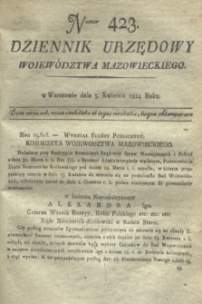 Dziennik Urzędowy Województwa Mazowieckiego. 1824, nr 423 (5 kwietnia) + dod.