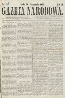 Gazeta Narodowa. 1863, nr 215