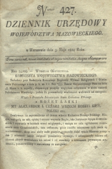 Dziennik Urzędowy Województwa Mazowieckiego. 1824, nr 427 (3 maja) + dod.
