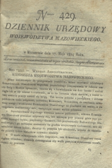 Dziennik Urzędowy Województwa Mazowieckiego. 1824, nr 429 (17 maja) + dod.