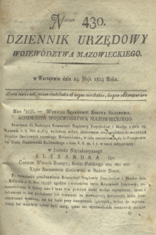 Dziennik Urzędowy Województwa Mazowieckiego. 1824, nr 430 (24 maja) + dod.