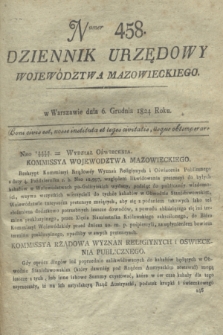 Dziennik Urzędowy Województwa Mazowieckiego. 1824, nr 458 (6 grudnia) + dod.