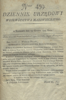 Dziennik Urzędowy Województwa Mazowieckiego. 1824, nr 459 (13 grudnia) + dod.