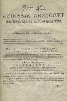 Dziennik Urzędowy Województwa Mazowieckiego. 1824, nr 460 (20 grudnia) + dod.