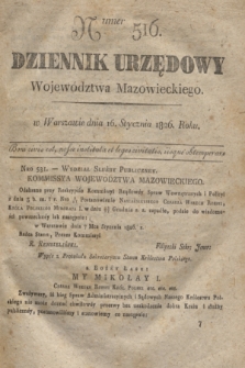 Dziennik Urzędowy Województwa Mazowieckiego. 1826, nr 516 (16 stycznia) + dod.