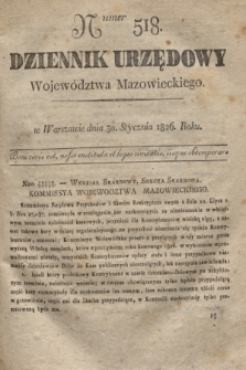 Dziennik Urzędowy Województwa Mazowieckiego. 1826, nr 518 (30 stycznia) + dod.