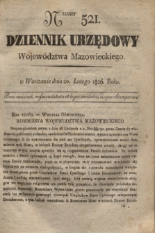 Dziennik Urzędowy Województwa Mazowieckiego. 1826, nr 521 (20 lutego) + dod.