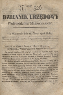 Dziennik Urzędowy Województwa Mazowieckiego. 1826, nr 526 (27 marca) + dod.