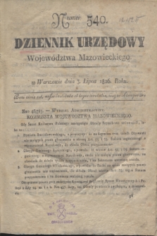 Dziennik Urzędowy Województwa Mazowieckiego. 1826, nr 540 (3 lipca) + dod.