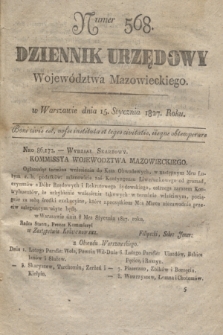 Dziennik Urzędowy Województwa Mazowieckiego. 1827, nr 568 (15 stycznia) + dod.