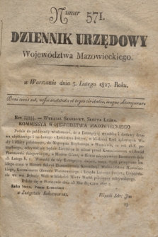 Dziennik Urzędowy Województwa Mazowieckiego. 1827, nr 571 (5 lutego ) + dod.