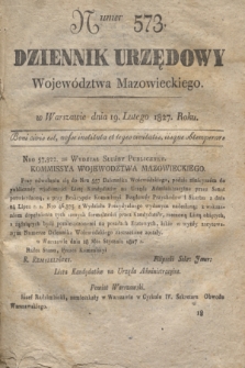 Dziennik Urzędowy Województwa Mazowieckiego. 1827, nr 573 (19 lutego) + dod.
