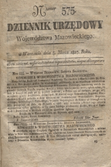 Dziennik Urzędowy Województwa Mazowieckiego. 1827, nr 575 (5 marca) + dod.