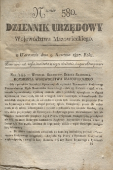 Dziennik Urzędowy Województwa Mazowieckiego. 1827, nr 580 (9 kwietnia) + dod.
