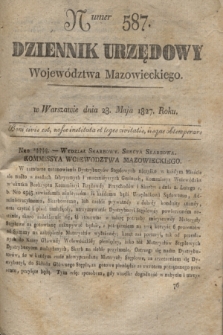 Dziennik Urzędowy Województwa Mazowieckiego. 1827, nr 587 (28 maja) + dod.