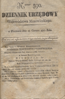 Dziennik Urzędowy Województwa Mazowieckiego. 1827, nr 590 (18 czerwca) + dod.