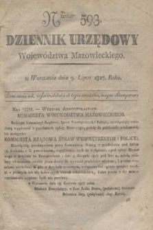 Dziennik Urzędowy Województwa Mazowieckiego. 1827, nr 593 (9 lipca) + dod.