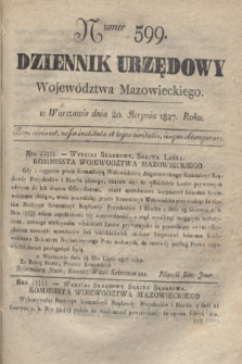 Dziennik Urzędowy Województwa Mazowieckiego. 1827, nr 599 (20 sierpnia) + dod.