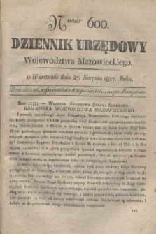 Dziennik Urzędowy Województwa Mazowieckiego. 1827, nr 600 (27 sierpnia) + dod.