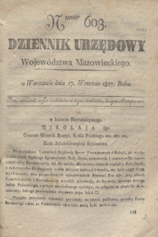 Dziennik Urzędowy Województwa Mazowieckiego. 1827, nr 603 (17 września) + dod.