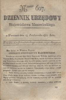 Dziennik Urzędowy Województwa Mazowieckiego. 1827, nr 607 (15 października) + dod.