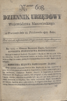 Dziennik Urzędowy Województwa Mazowieckiego. 1827, nr 608 (22 października) + dod.