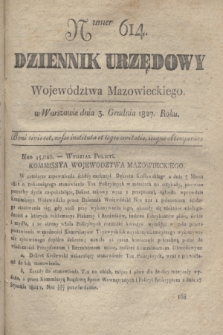 Dziennik Urzędowy Województwa Mazowieckiego. 1827, nr 614 (3 grudnia) + dod.