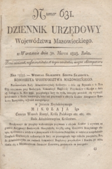 Dziennik Urzędowy Województwa Mazowieckiego. 1828, nr 631 (30 marca) + dod.