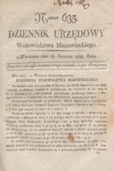 Dziennik Urzędowy Województwa Mazowieckiego. 1828, nr 635 (28 kwietnia) + dod.