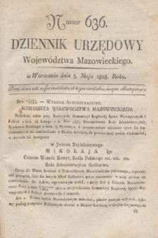 Dziennik Urzędowy Województwa Mazowieckiego. 1828, nr 636 (5 maja) + dod.