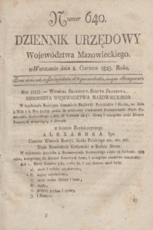 Dziennik Urzędowy Województwa Mazowieckiego. 1828, nr 640 (2 czerwca) + dod.
