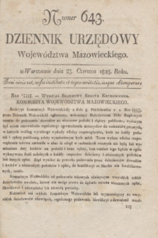 Dziennik Urzędowy Województwa Mazowieckiego. 1828, nr 643 (23 czerwca) + dod.