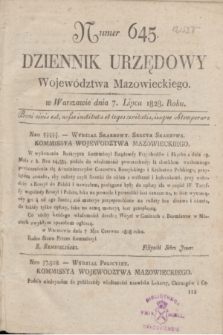 Dziennik Urzędowy Województwa Mazowieckiego. 1828, nr 645 (7 lipca) + dod.