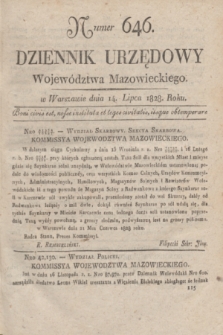 Dziennik Urzędowy Województwa Mazowieckiego. 1828, nr 646 (14 lipca) + dod.