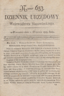 Dziennik Urzędowy Województwa Mazowieckiego. 1828, nr 653 (1 września) + dod.