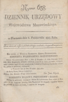 Dziennik Urzędowy Województwa Mazowieckiego. 1828, nr 658 (6 października) + dod.