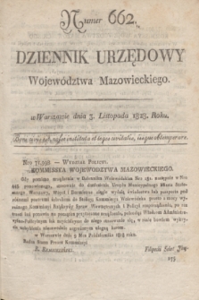 Dziennik Urzędowy Województwa Mazowieckiego. 1828, nr 662 (3 listopada) + dod.