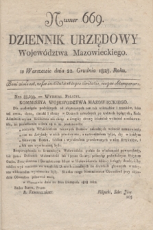 Dziennik Urzędowy Województwa Mazowieckiego. 1828, nr 669 (22 grudnia) + dod.