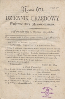 Dziennik Urzędowy Województwa Mazowieckiego. 1829, nr 671 (5 stycznia) + dod.